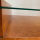 Table basse moderniste en bois , métal et verre