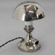 1930s Art Deco Nickel-Plated Petite Table Lamp with Adjustable Dome Shade