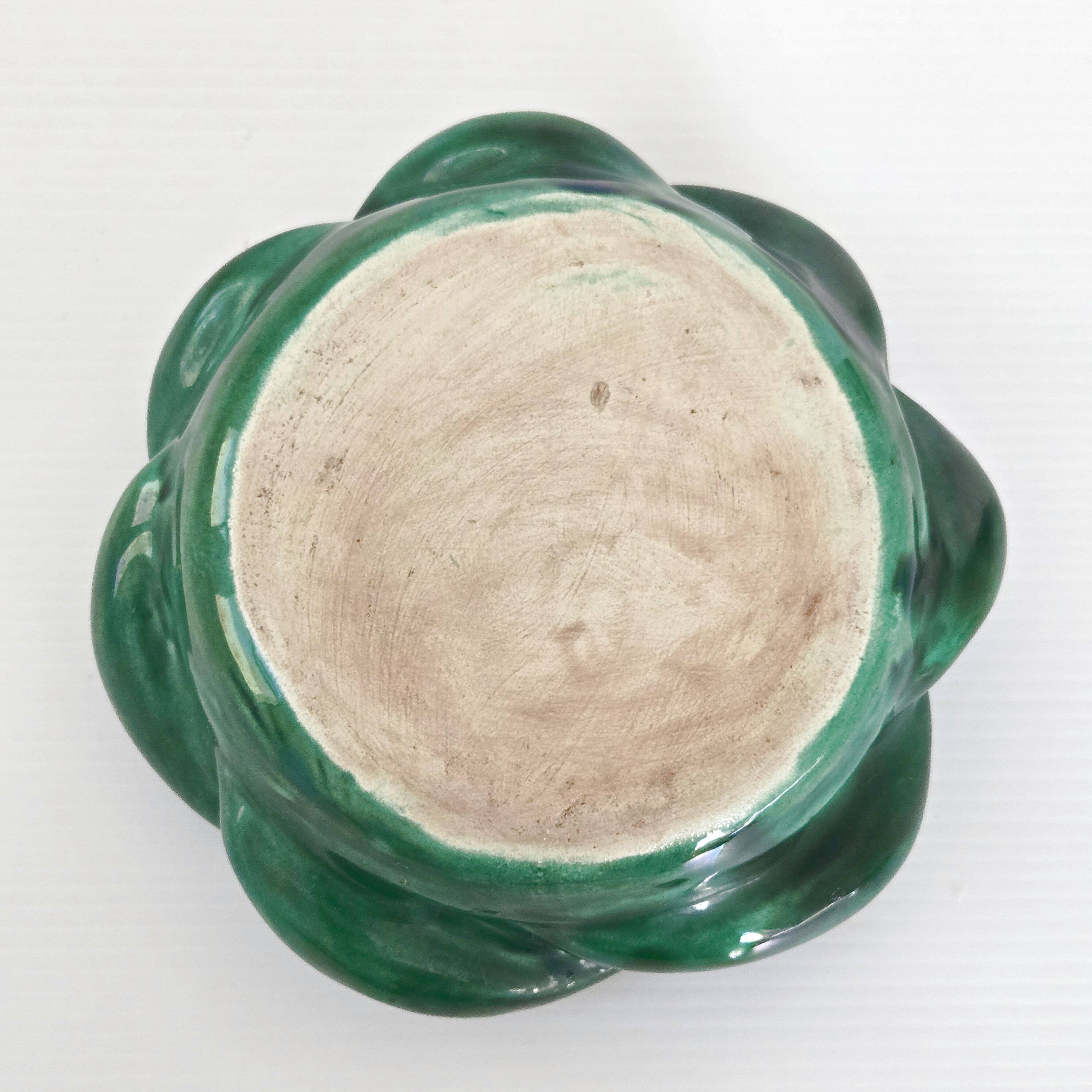 Vintage 1960s woven ceramic ashtray or pocket emptier