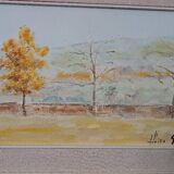 Landscape painting oil on panel