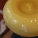 Mid-century vintage lamp — amber glass globe, 1960s