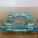 Ashtray signed Schneider France in blue crystal