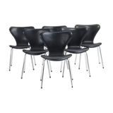 Ensemble de 6 chaises "Seven" modèle 3107 Arne Jacobsen