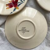 5 sous tasse à café en faïence fleurs vintage Digoin Sarreguemines 9225