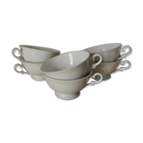 Set of 6 white porcelain cups