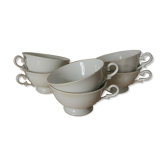 Set of 6 white porcelain cups