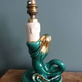 Emerald green mermaid ceramic table lamp