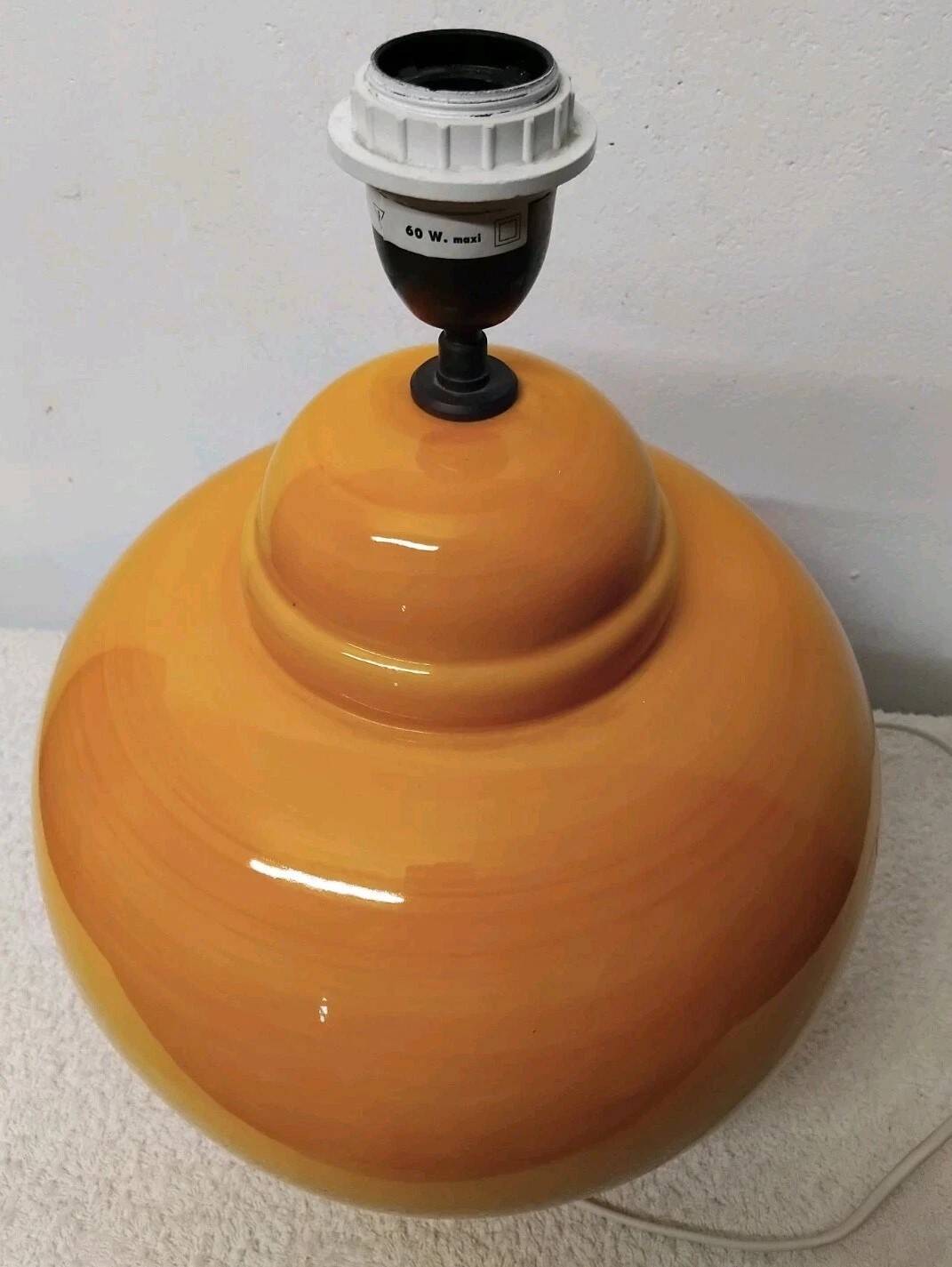 Kostka crackle glazed ceramic lamp base, h: 38 cm, vintage