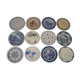 Set of 12 different flat plates