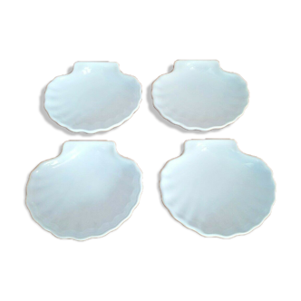 Set 4 coquilles en porcelaine blanche st jacques vaisselle 3419