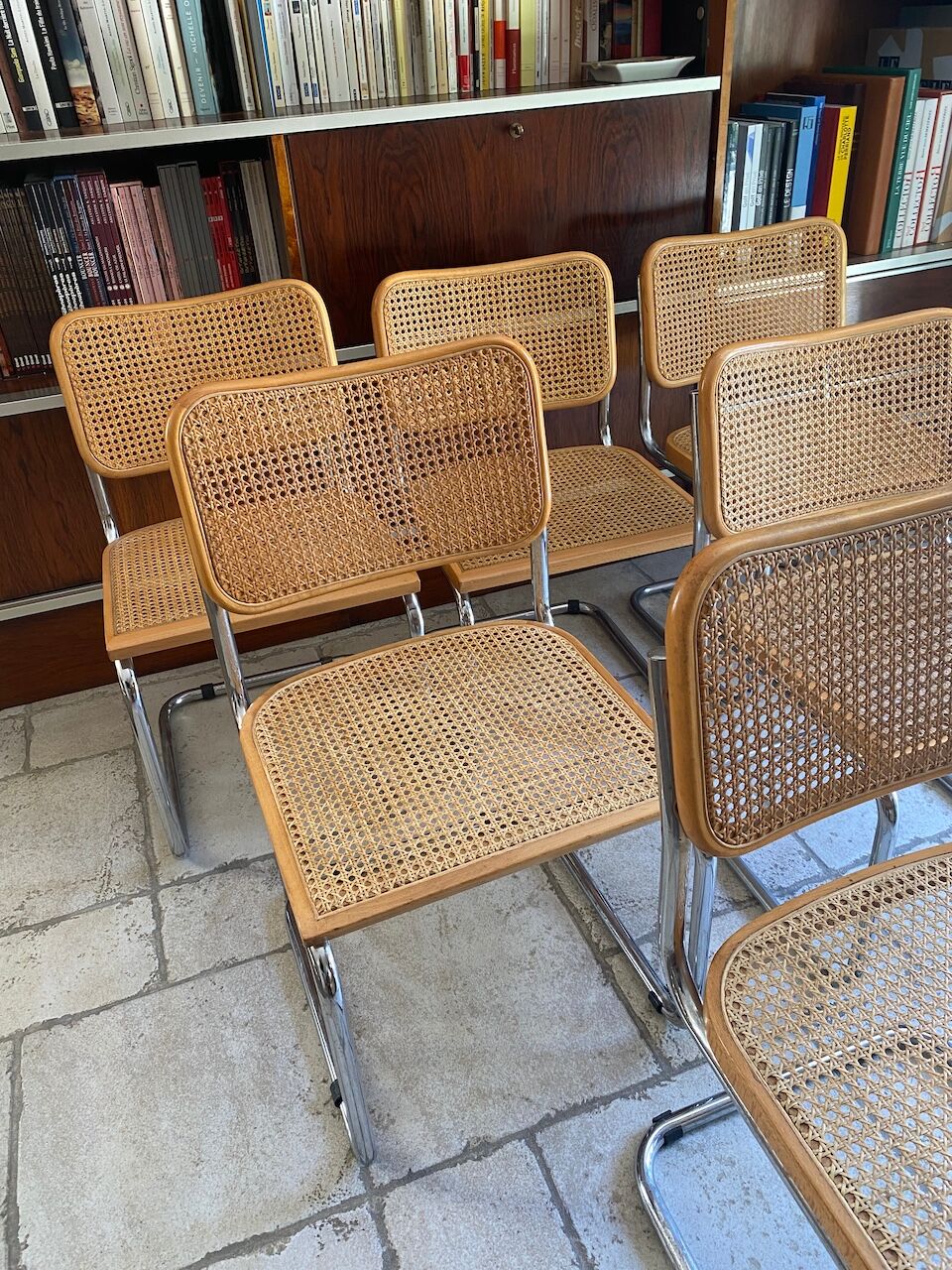 Set of 6 chairs Cesca Marcel Breuer Italian Edition 1980 in blond beech