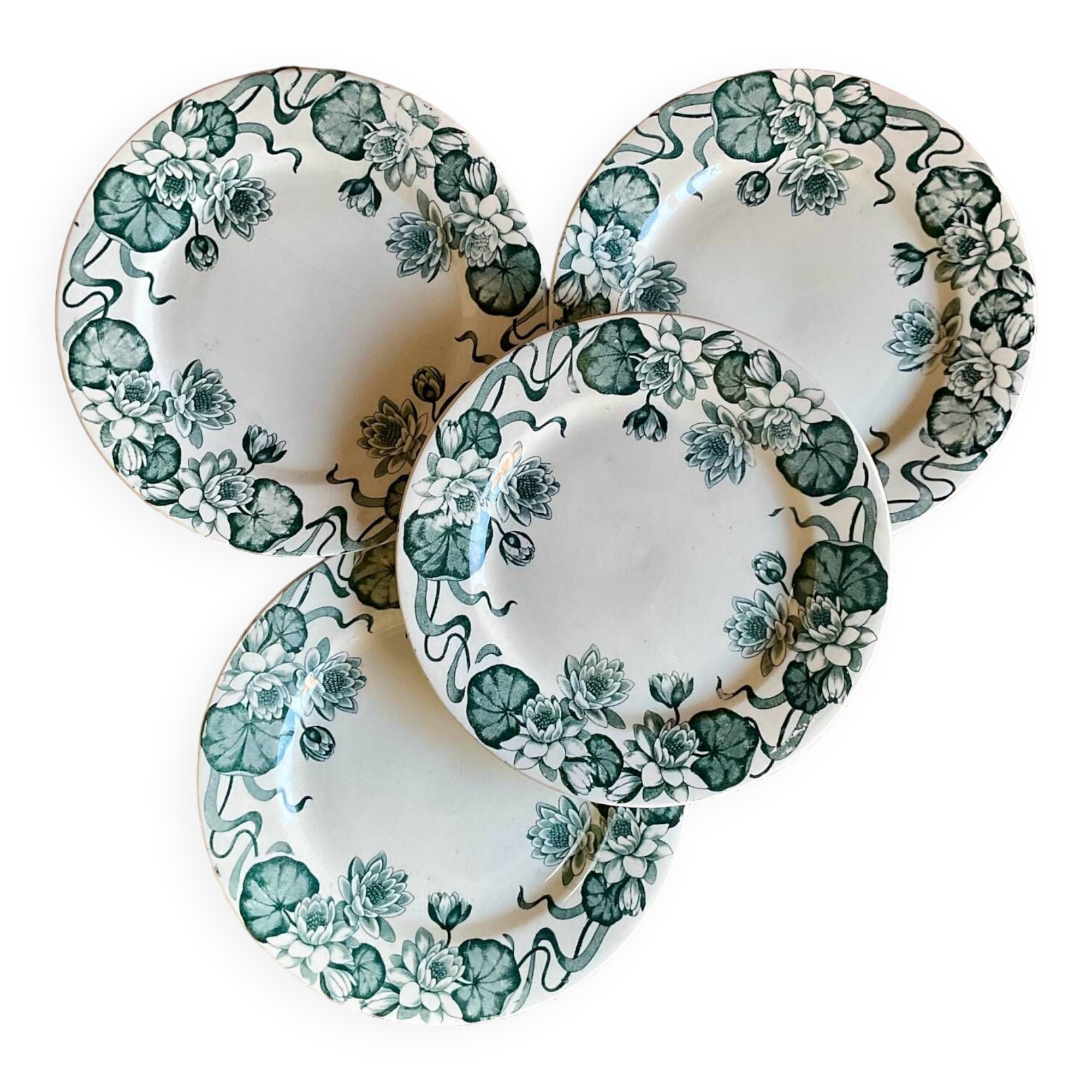 4 assiettes à dessert Nénuphar R & A Salins