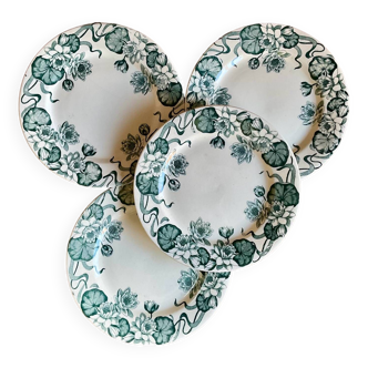 4 Nénuphar dessert plates R & A Salins