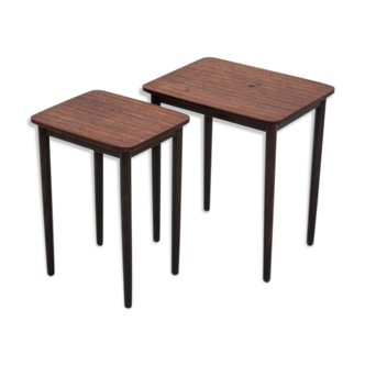 Dark teak pull out tables