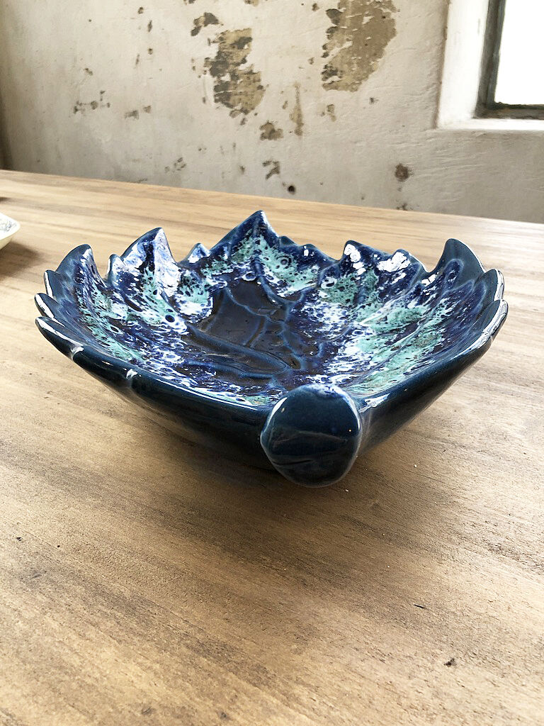 Vallauris blue ceramic sheet dish