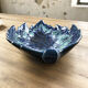 Plat feuille céramique bleue Vallauris