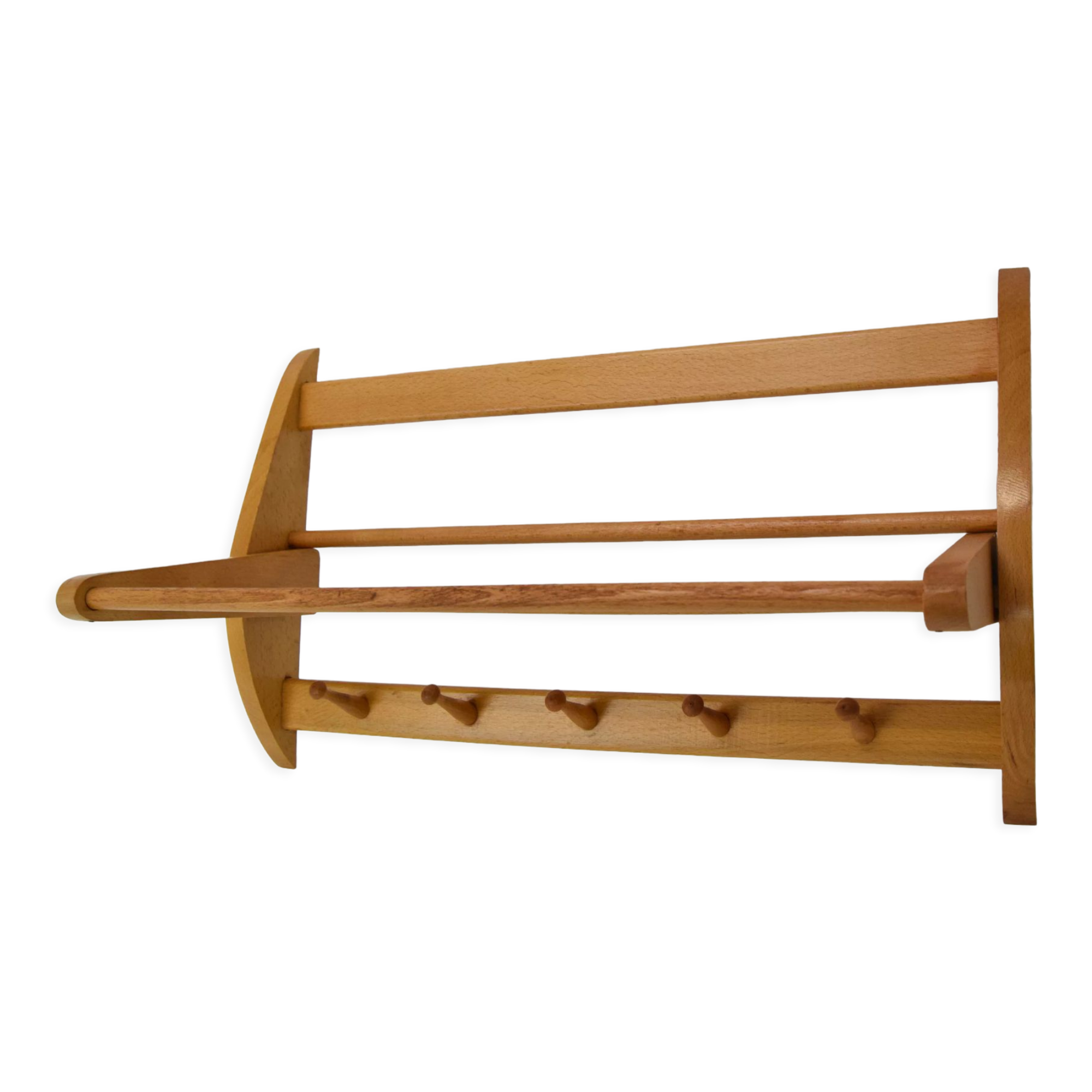 Mid-century wall folding  hanger and shelf, 1960's.
