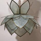 Pair of hanging lamps in mother-of-pearl