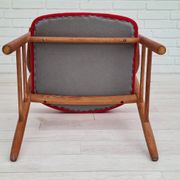 Danish armchair, 70s, reupholstered, kvadrat furniture wool, oak wood