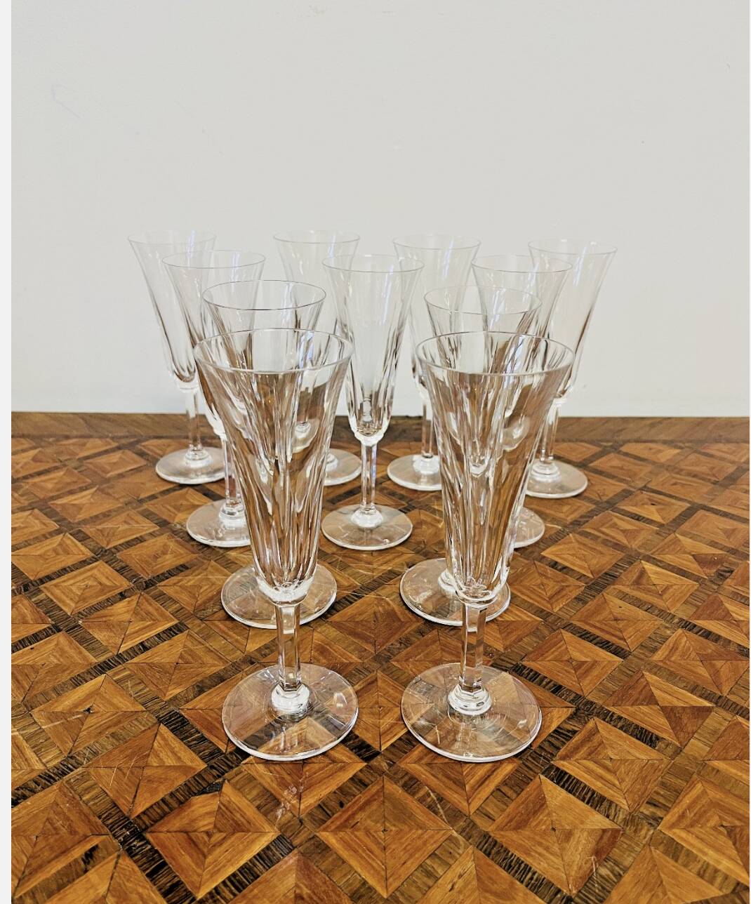 11 Saint-Louis crystal champagne flutes – Cerdagne pattern