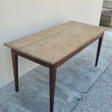 Old rustic farmhouse table 1900 in oak and fir - 1m51