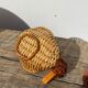 Duo of vintage wicker duck pans / empty rattan pocket