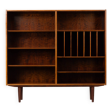 Bibliothèque en palissandre de design danois avec porte-disques vinyles, années 1960