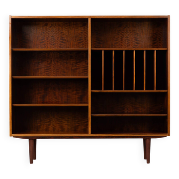 Bibliothèque en palissandre de design danois avec porte-disques vinyles, années 1960