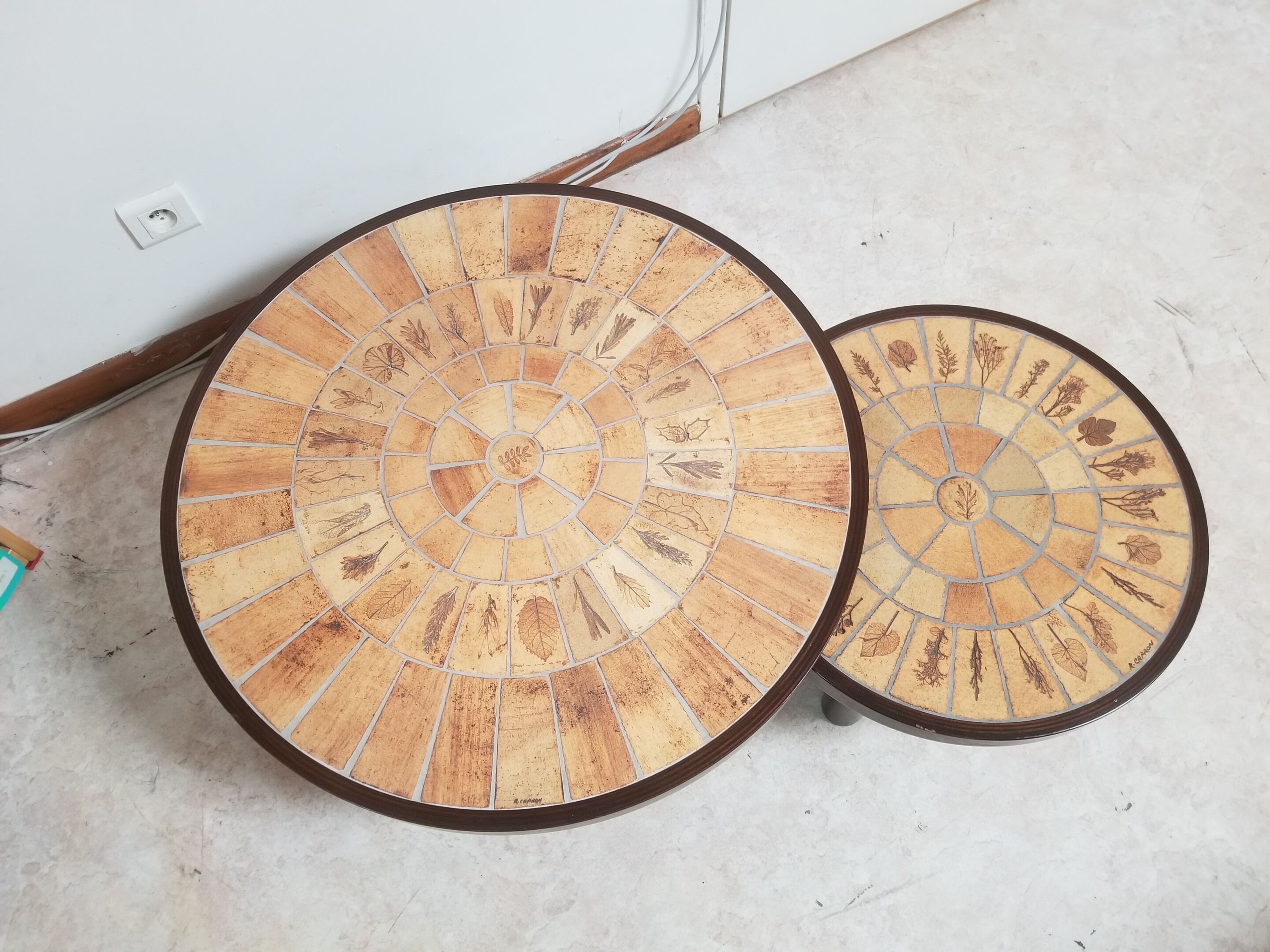 Duo coffee tables Roger Capron model Garrigue
