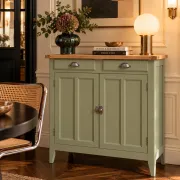 Renovated khaki Art Deco Parisian buffet in beech.