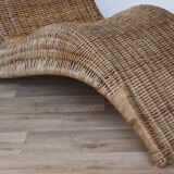 Vintage chaise longue "Karlskrona" in rattan by Carl Öjerstam, 1990