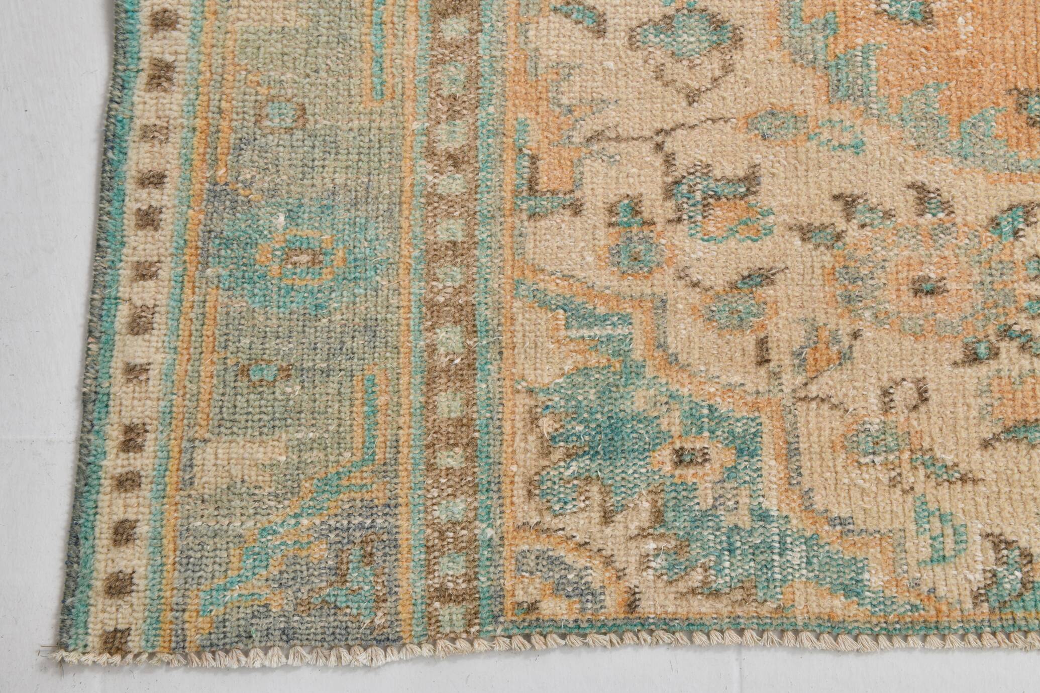 6x9 Pale Orange Oriental Vintage Rug 182x270Cm SK 21429