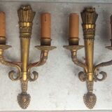 Pair of old bronze sconces