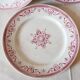 3 assiettes  terre de fer rose "amiral"