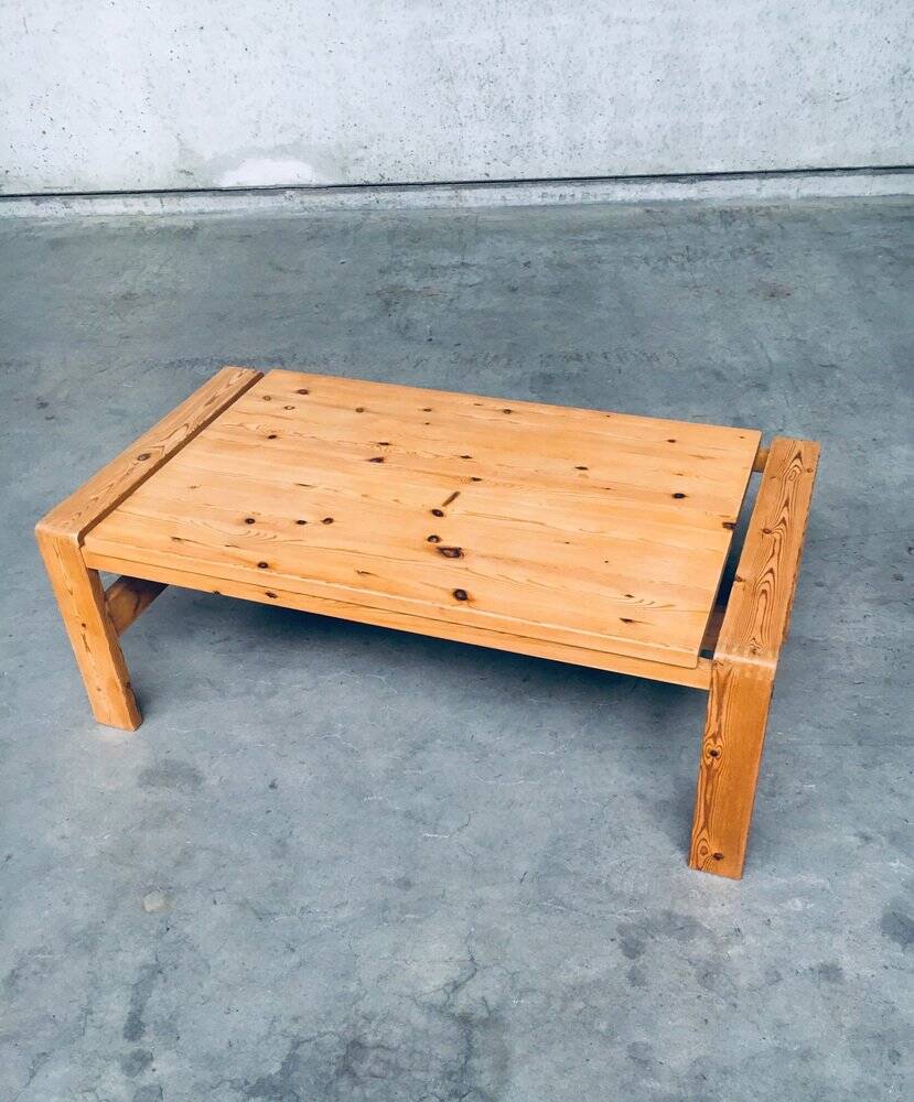 Scandinavian Modern Design Solid Pine Coffee Table, 1970s