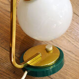 Golden lamp & opal globe