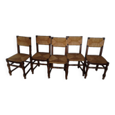 Lot de 5 chaises pailles