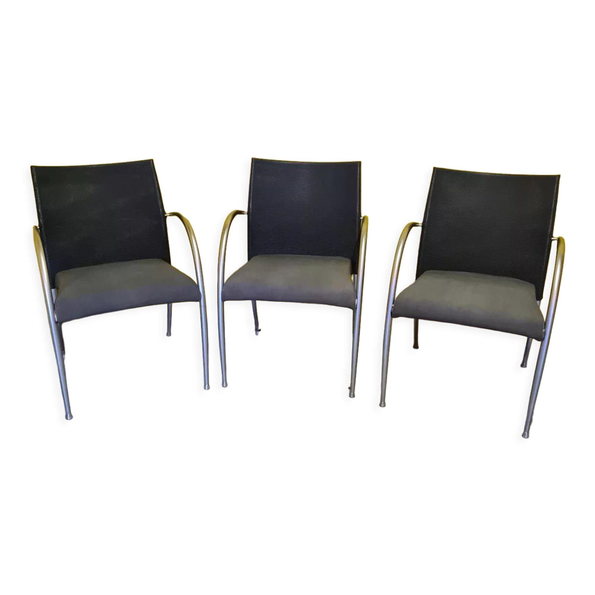 3 italian tonon design armchairs or office chairs, from the 1990s
