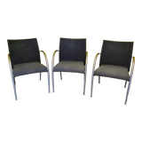 3 italian tonon design armchairs or office chairs, from the 1990s