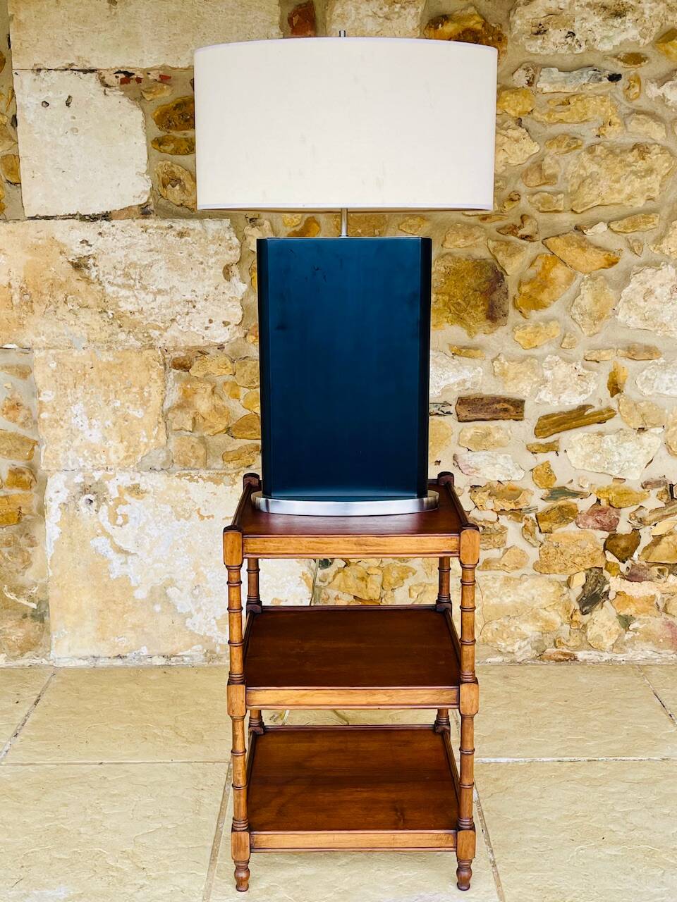 Console Art Deco a 3 niveaux bois tourné "Faux Bambou" Circa 1930s