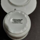 Paire de tasses à café en porcelaine de Couleuvre XXème