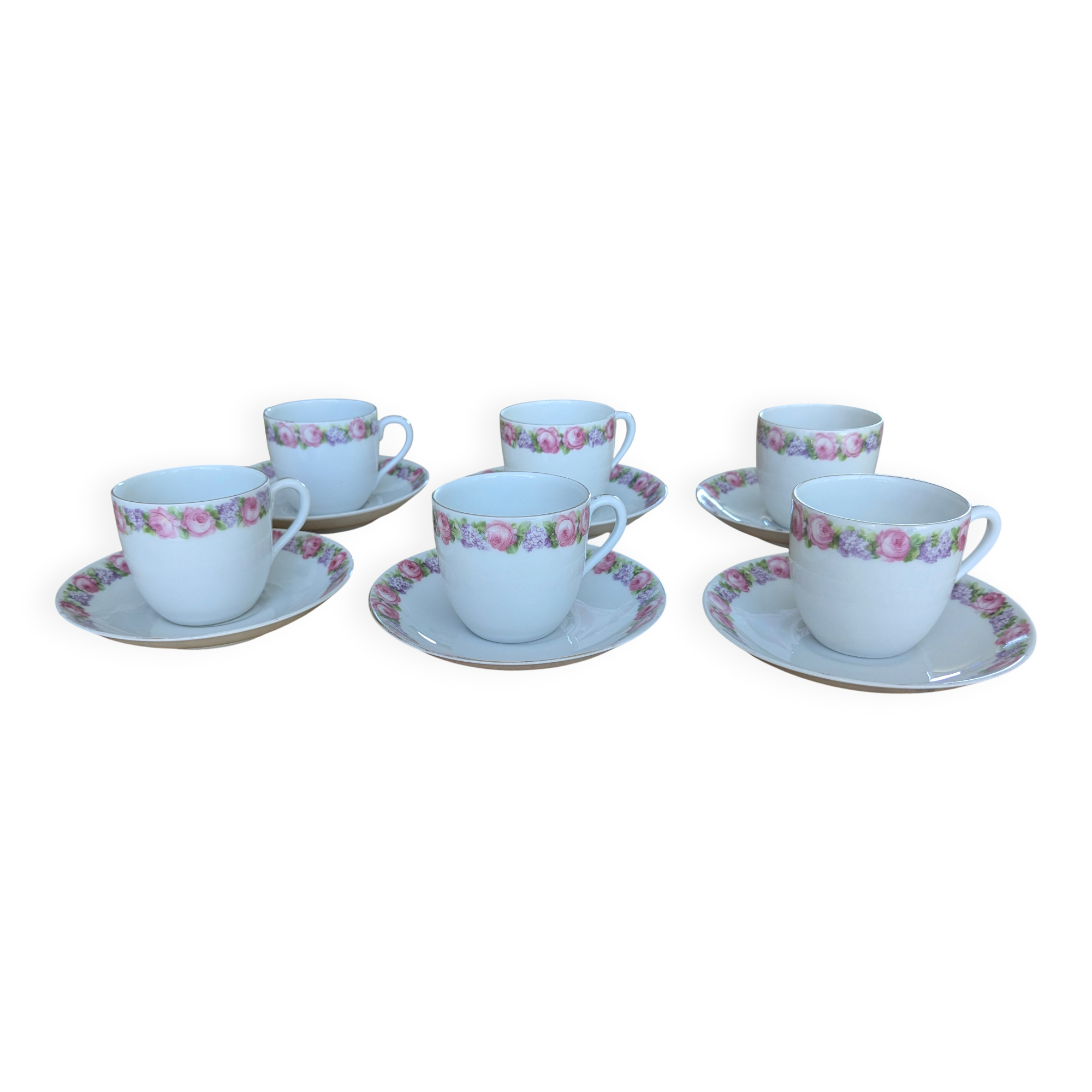 12-piece coffee service in porcelain Victoria from Czechoslovakia