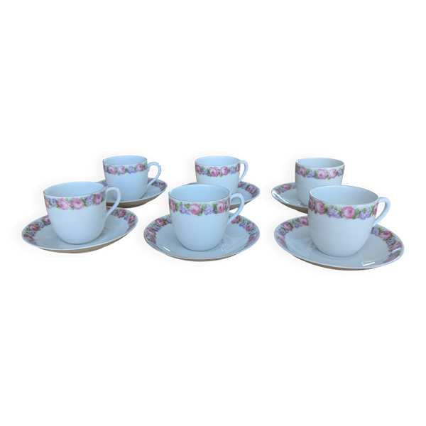 Service à café 12 pièces en porcelaine Victoria de Tchécoslovaquie