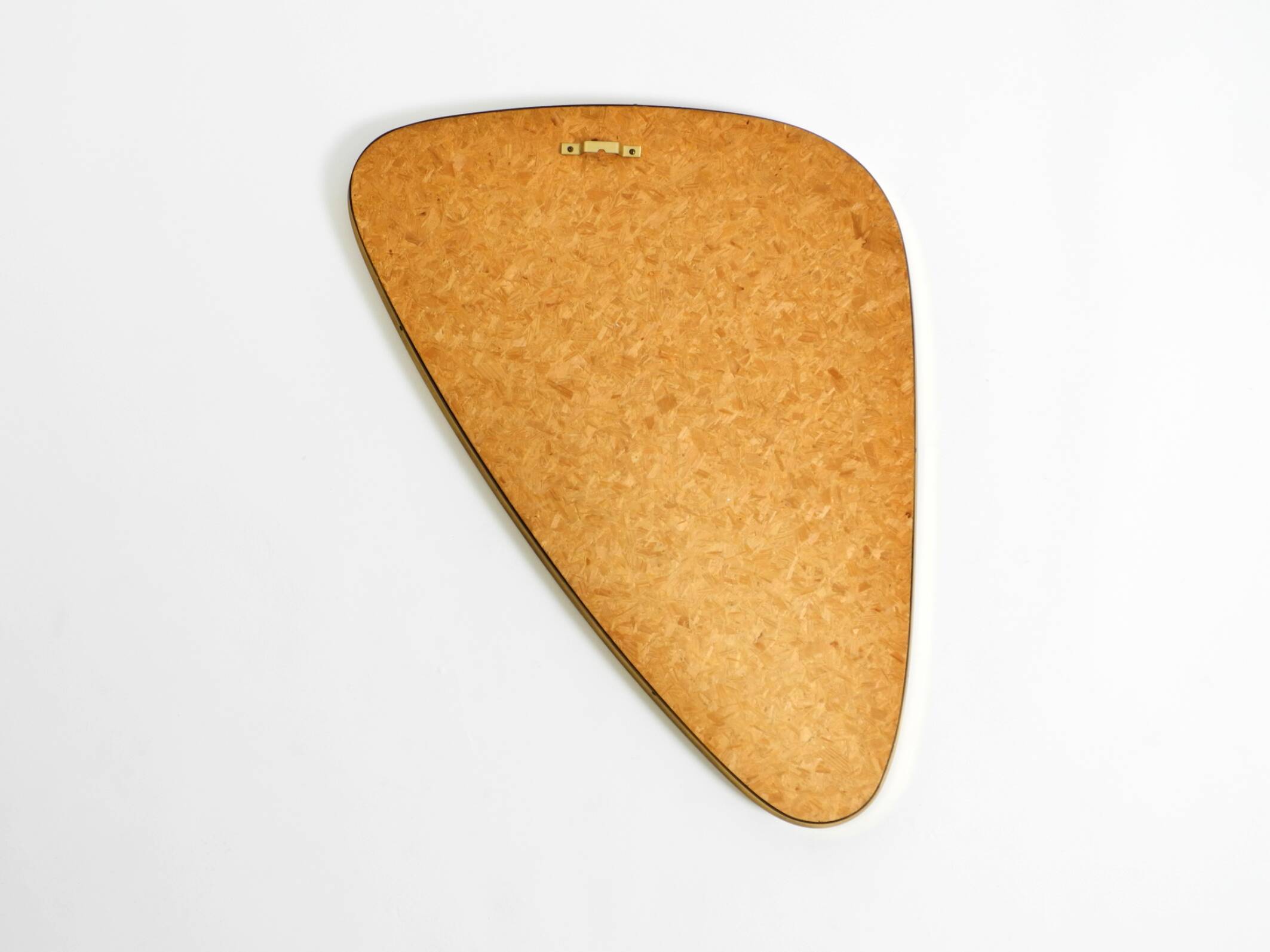 Heavy mid-century brass kidney-shaped wall mirror from Münchner Zierspiegel