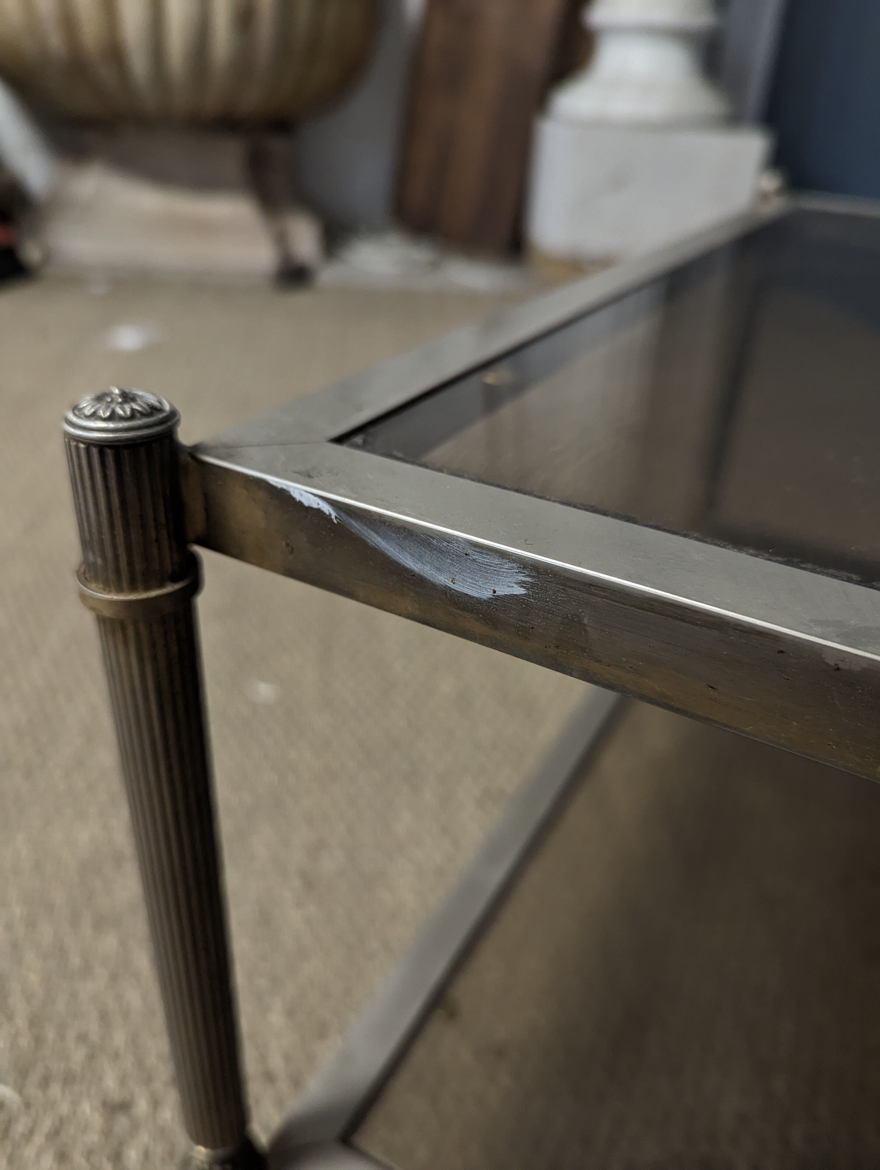 Neoclassical style brass coffee table