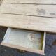 Renovated Parisian desk in raw solid wood 1950 - 80x45cm