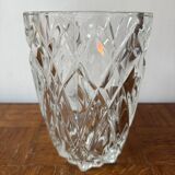 Cut glass transparent vase