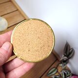 Mother-of-pearl and brass coaster set