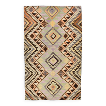 Yellow & Brown Turkish Kilim Rug, 172x284Cm