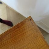 Vintage modernist desk - 5 drawers - shelf - 1950s - closure mechanism